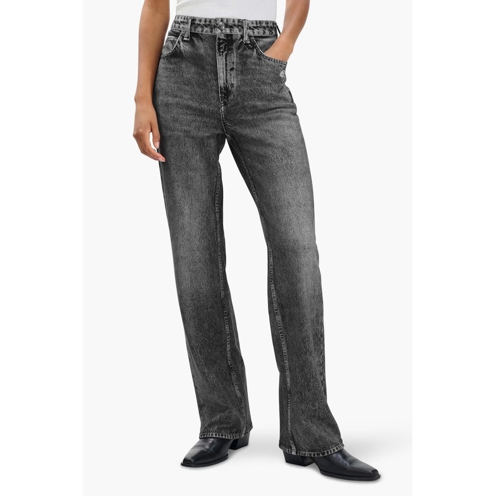 NWOT Rag & Bone Miramar Shea Straight Leg Sweatpant Jeans Womens 24 Raven Wash